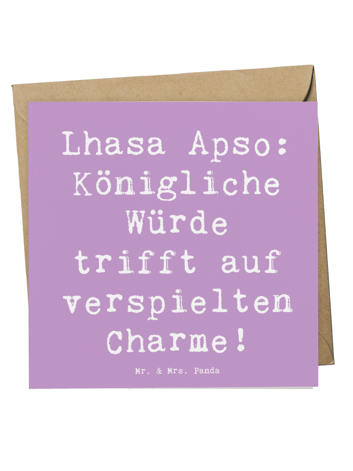 Deluxe Karte Spruch Lhasa Apso Charme mit Spruch in Lavendeltraum