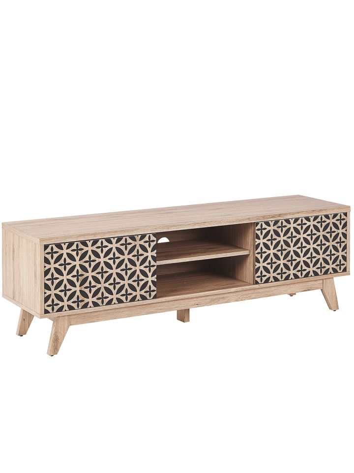 TV-Schrank PRESCOT in Braun/Schwarz - (W) 140 x (H) 45 x (L) 40 cm