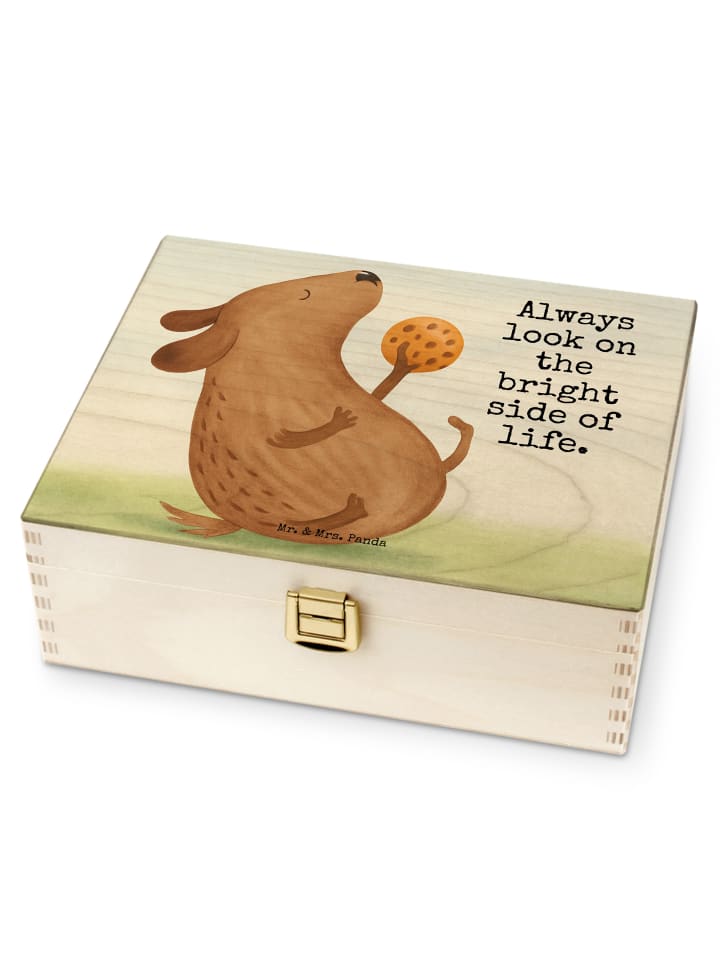 Tee-Aufbewahrungsbox Hund Keks Design mit Spruch in Weiß