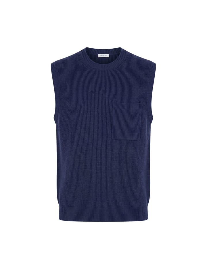 Blau Kaschmir Herren Strickweste