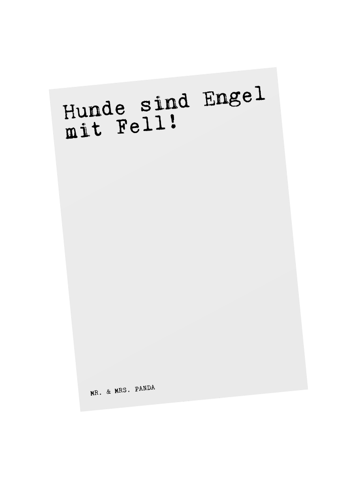 Grußkarte Hunde sind Engel mit... mit Spruch in Weiß