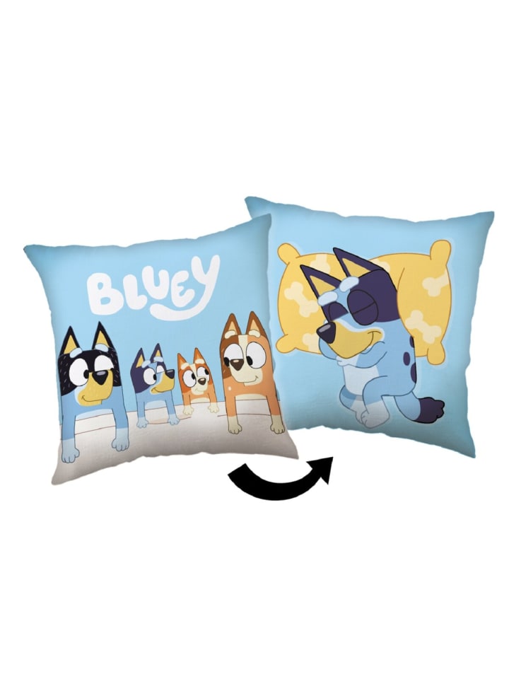 Bluey Kopfkissen Premium Dekokissen mit beidseitigem Digitaldruck in Mehrfarbig