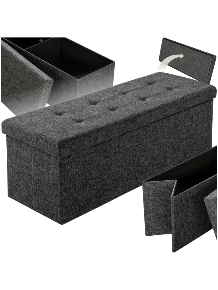 Faltbare Sitztruhe aus Polyester mit Stauraum 110x38x38cm