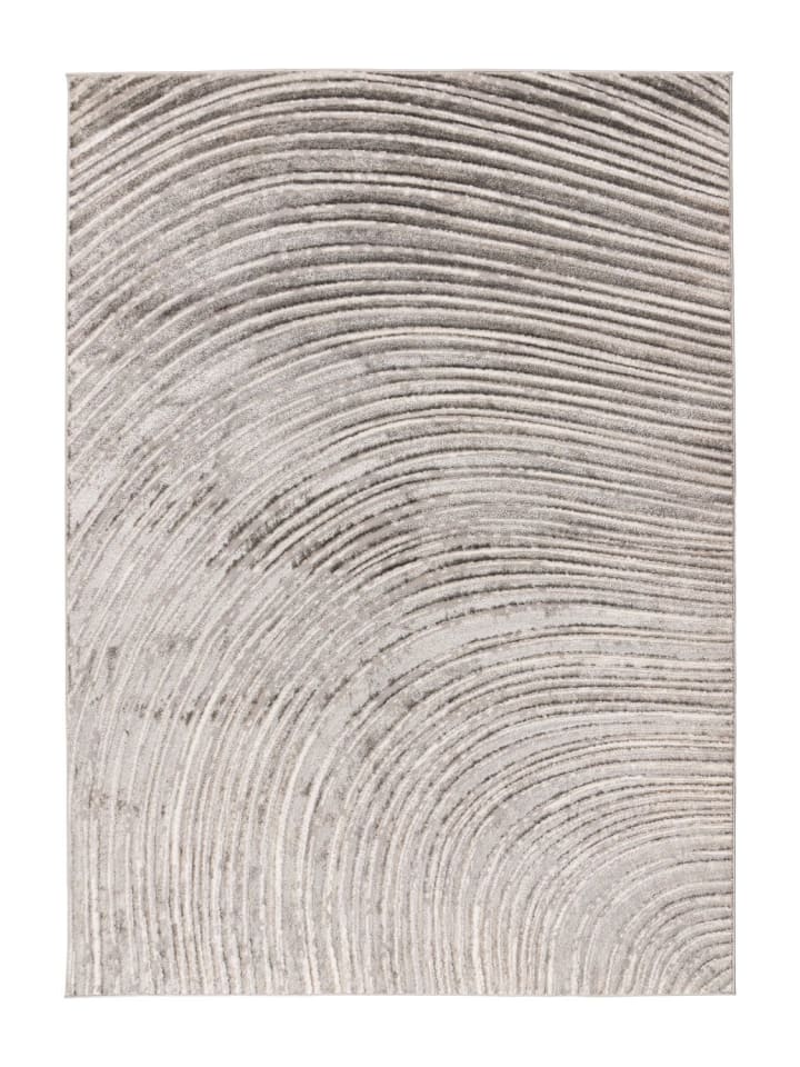 Kurzflor Teppich Carolin 425 in Silber Beige