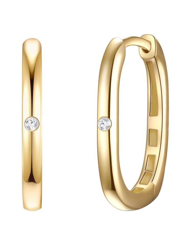 Diamant-Creolen aus Sterling Silber mit Diamant in gelbgold