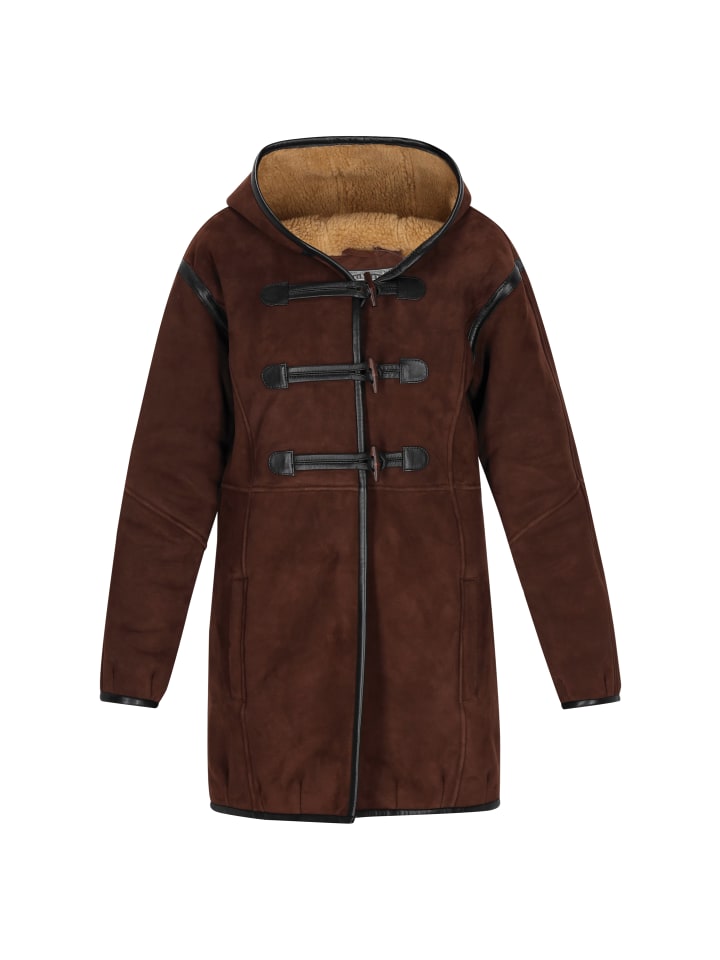 Women Coat in chocolate black