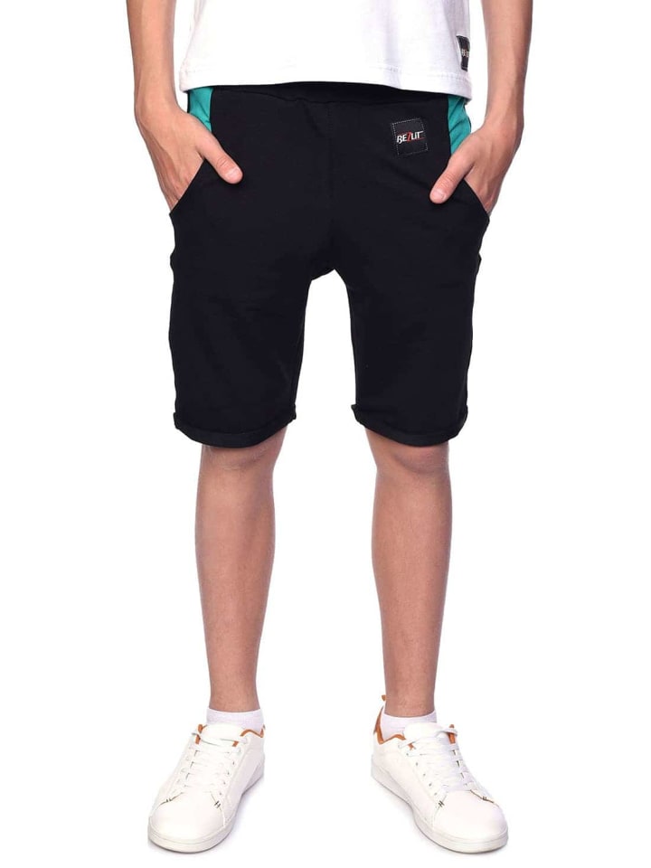 Kurze Hose in Schwarz-Grün - Grün