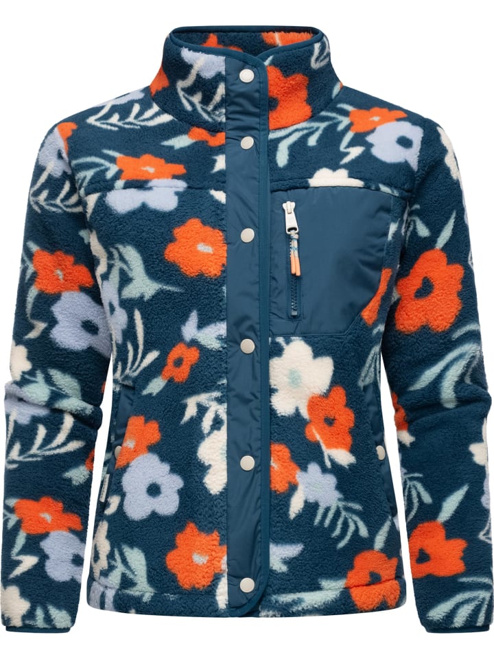 Plüschjacke Appopis Print in Petrol