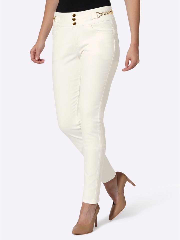 Push-up-Jeans in ecru