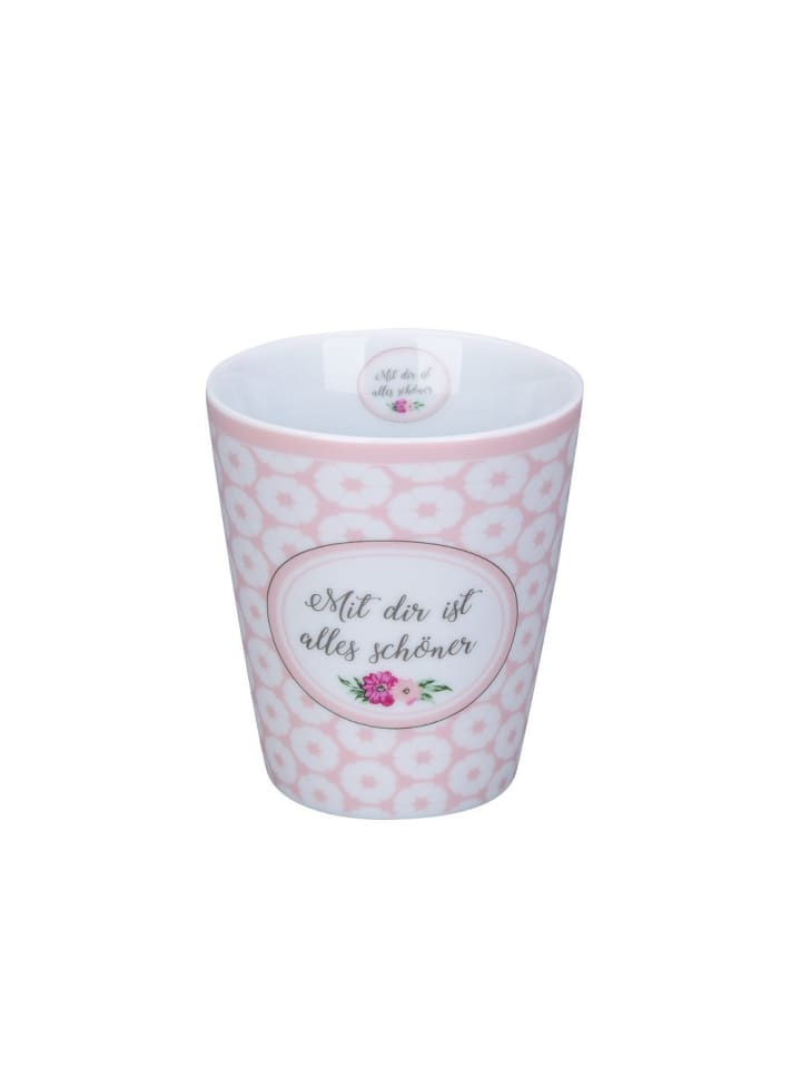 Happy Mug Mit dir ist alles schöner in pink