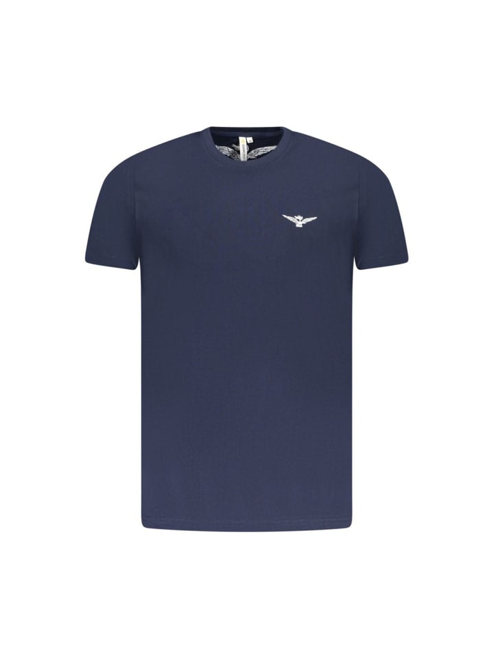 Blau Baumwolle Herren T-Shirt
