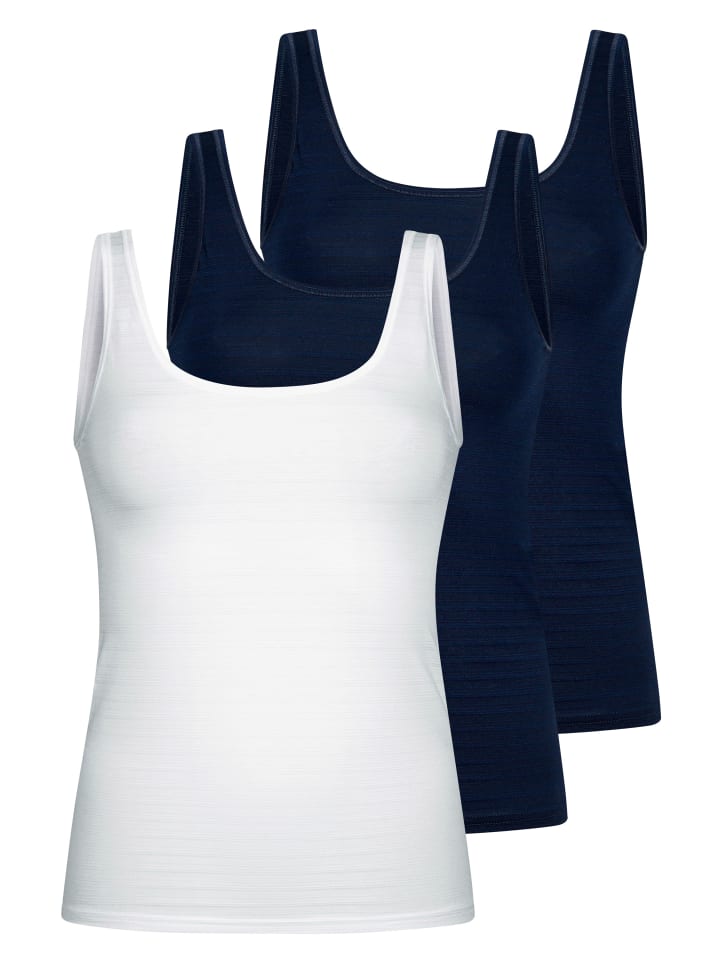 Unterhemd / Top Cotton & More in Dunkelblau / weiß