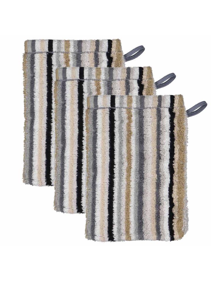 Waschlappen 3er Pack in Beige