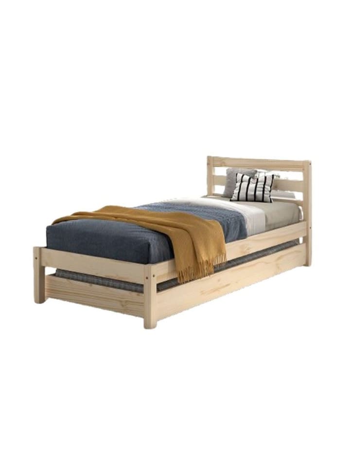EINZELBETT 90x200 Kiefer natur robust stabil mit Bettschublade