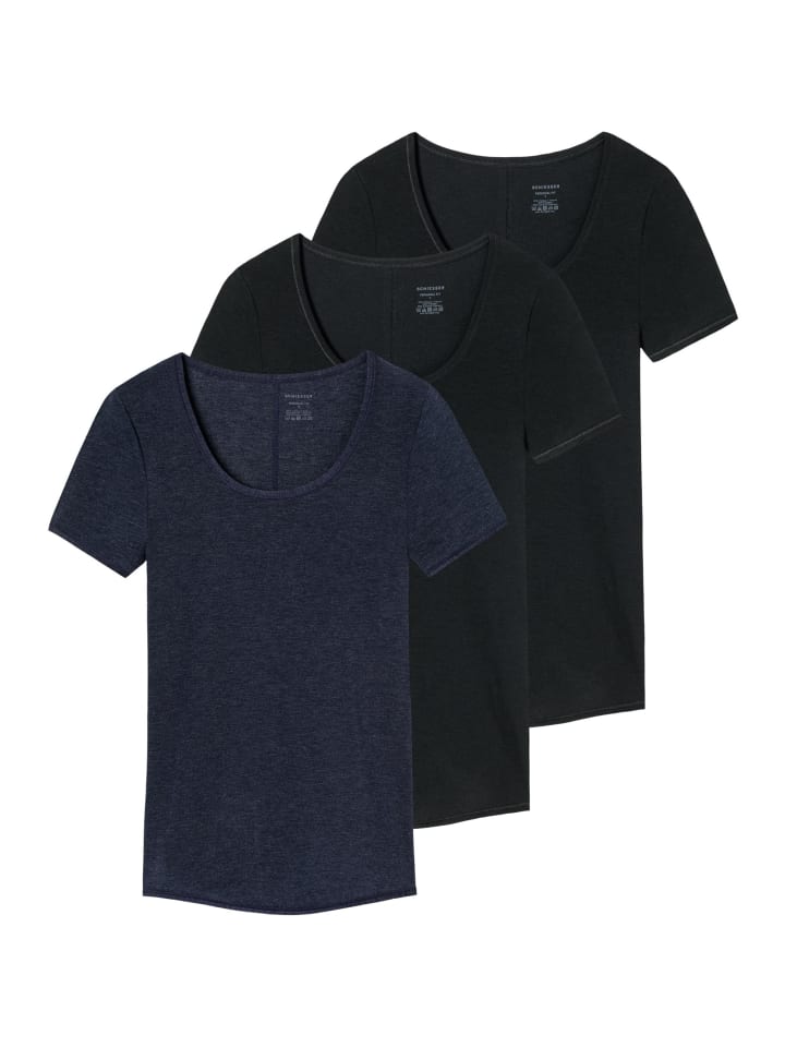 Unterhemd / Shirt Kurzarm Personal Fit in Schwarz / dunkelblau