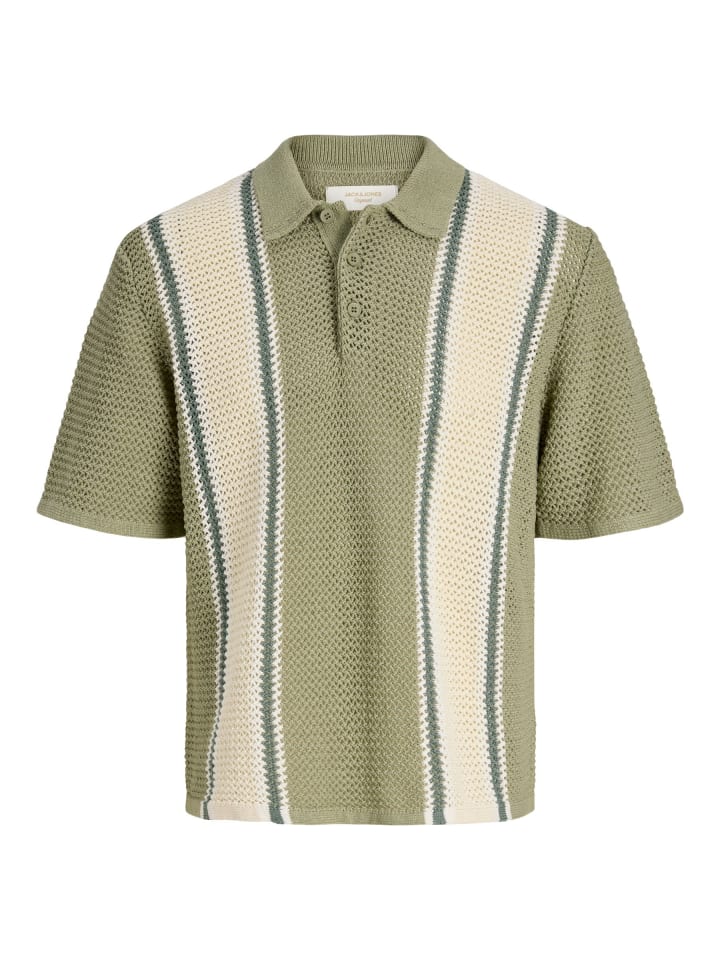 Gestricktes Polo in Seagrass
