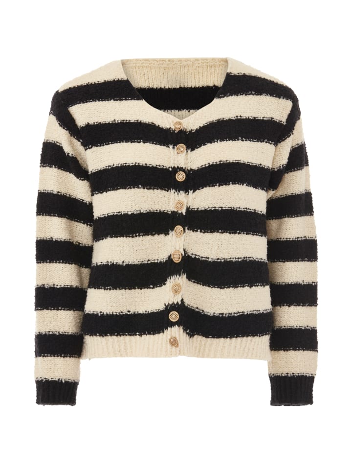 Damen Strickjacke in Schwarz Beige