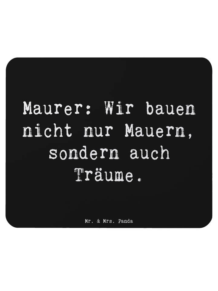 Mouse-Pad Spruch Maurer Träume mit Spruch in Schwarz