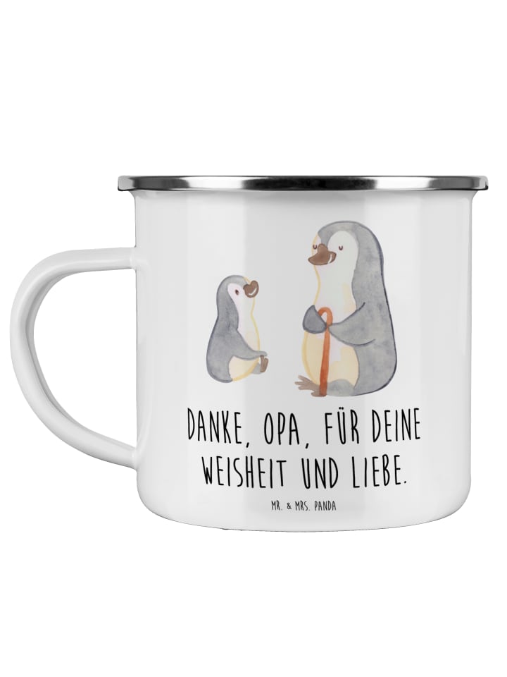 Kaffeebecher Opa Weisheit und Liebe mit Spruch in Weiß