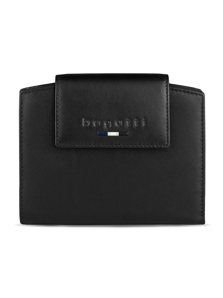 Romeo Geldbörse RFID Schutz Leder 9 cm schwarz