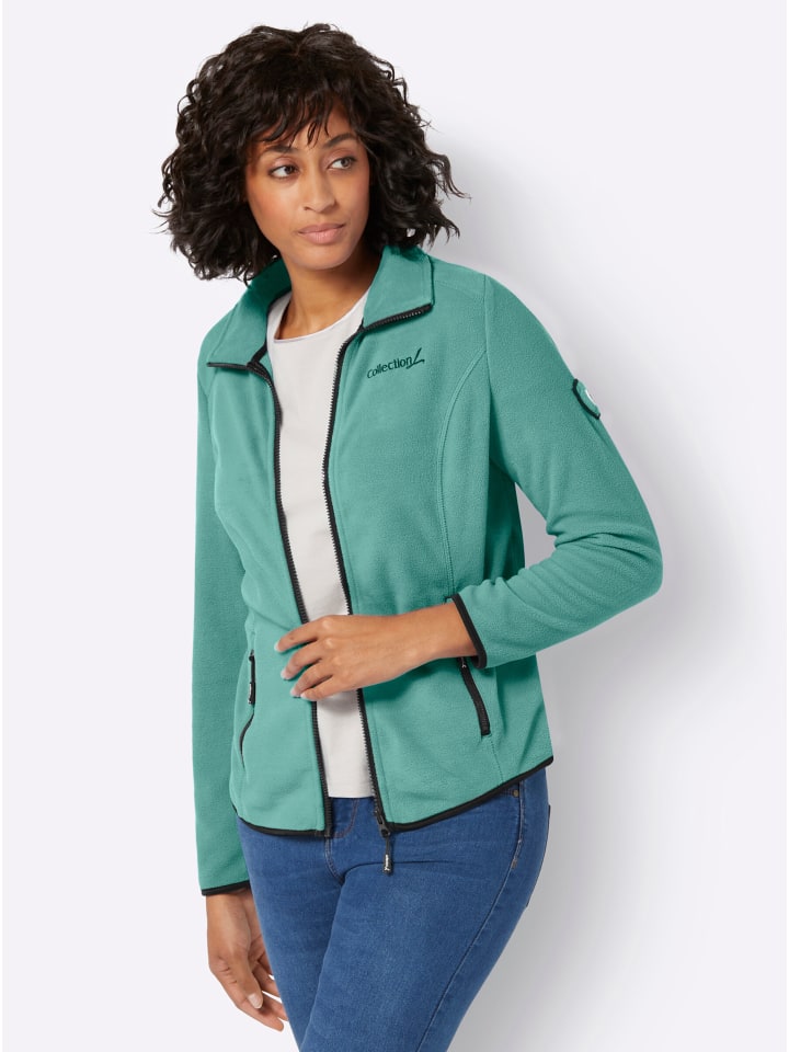 Fleece-Jacke in jadegrün