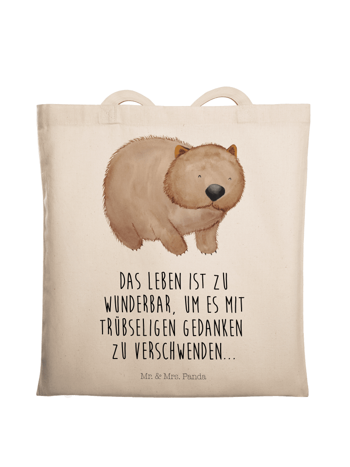 Tote Bag Wombat mit Spruch in Creme