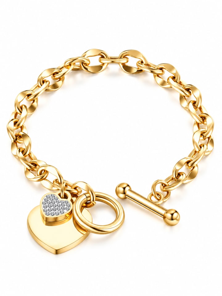 Armband " Strassherz " in golden