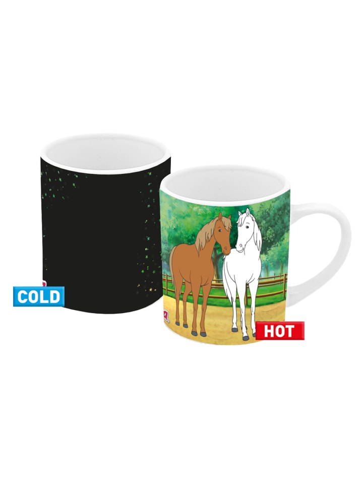 Tasse Farbwechsel Bibi und Tina hex hex in Schwarz - 250ml
