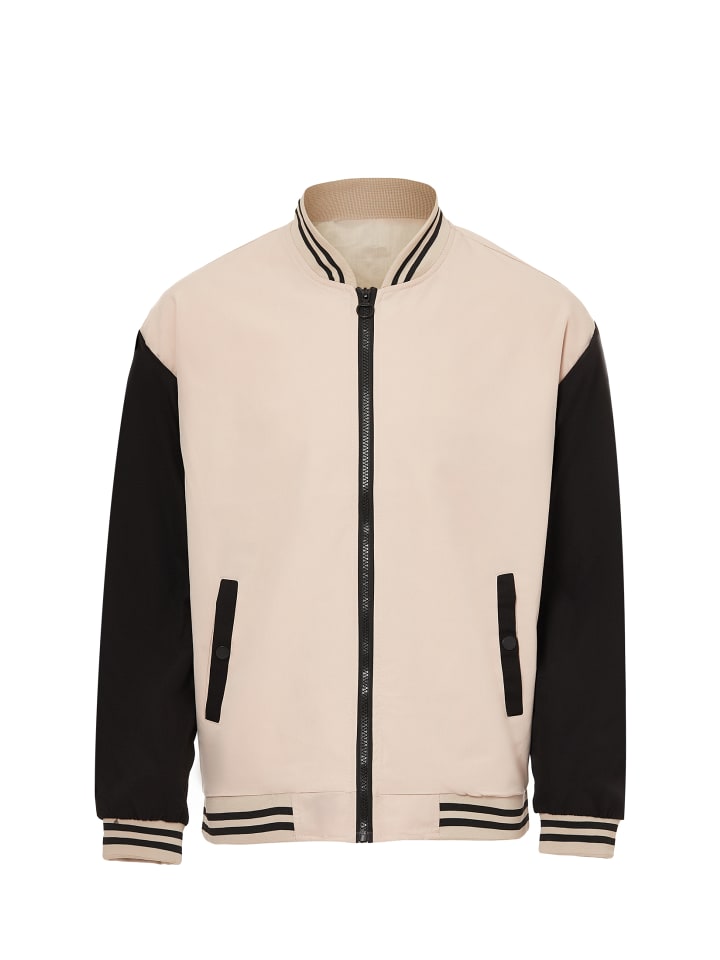 Men Jacket in Wollweiss Schwarz