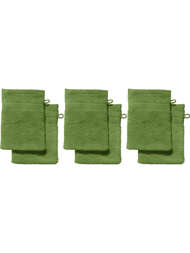 Frottier Waschhandschuh 6er-Pack Chicago in grün
