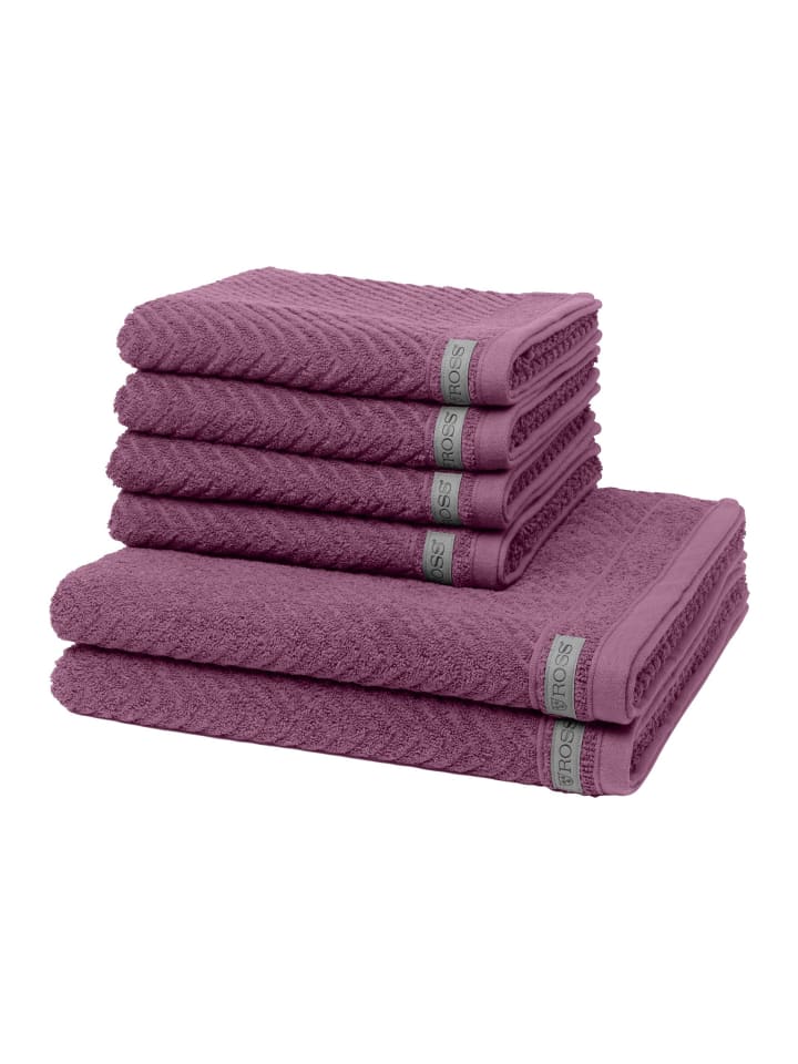 4 X Handtuch 2 X Duschtuch im Set Smart in Beere
