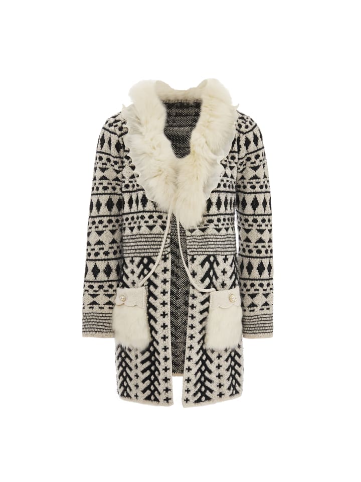 Damen Strickjacke in Wollweiss
