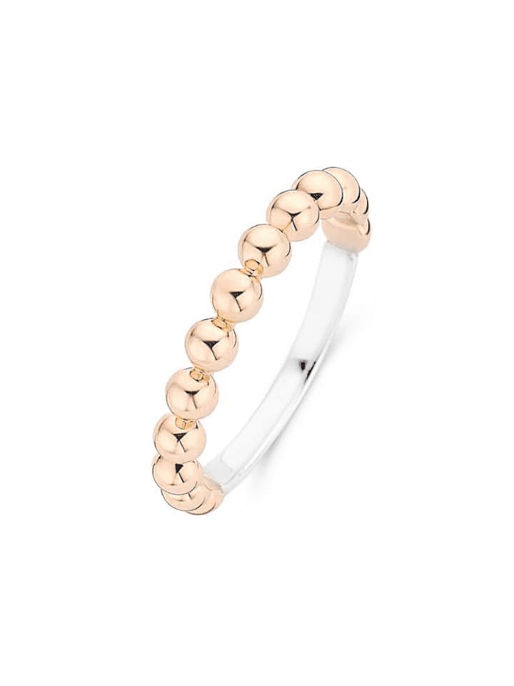 Ring "mit Kugelstruktur bicolor vergoldet" in Gold