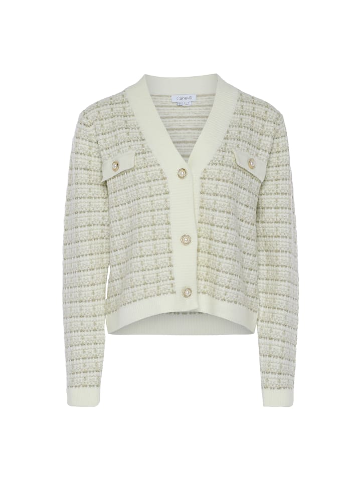 Damen Sweater in WOLLWEISS KARIERT