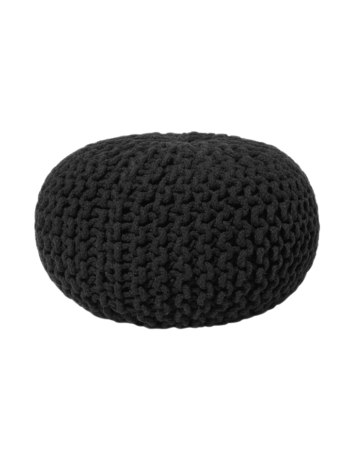 Pouf CONRAD in Schwarz - (W) 40 x (H) 25 x (L) 40 cm