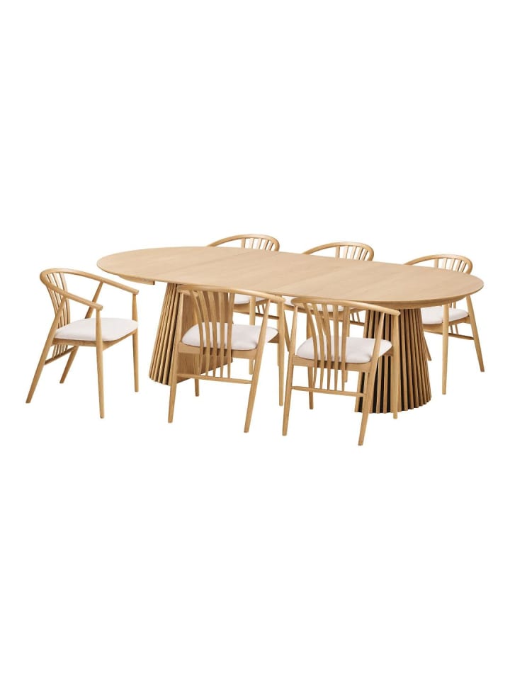 Essgruppe Tokyo (7-teilig) Eg, Natur 120 x 120 cm