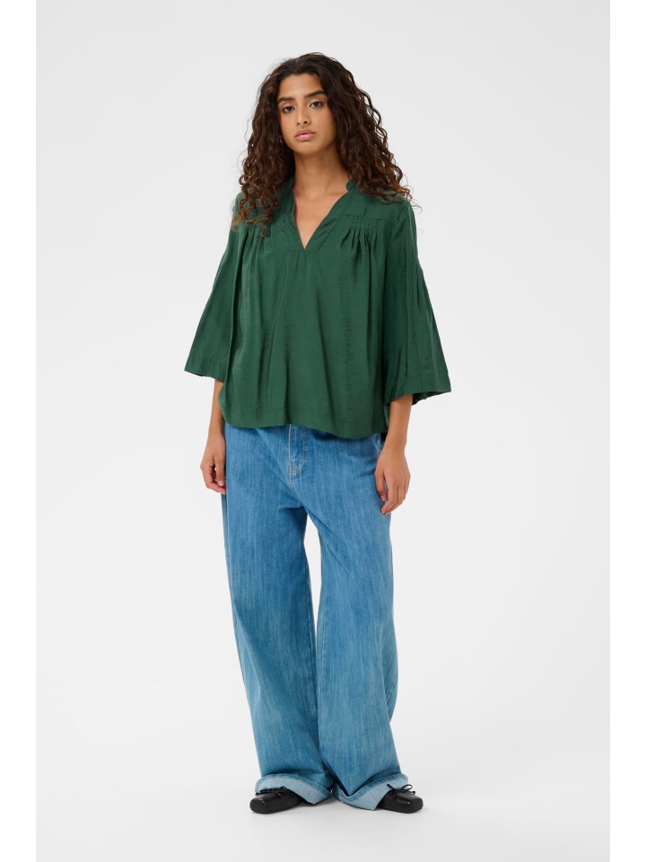 Langarm-Bluse SLEneya Baggy fit in Trekking Green