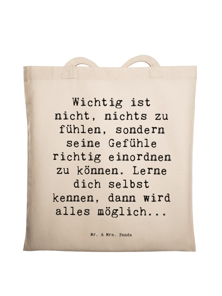 Shopper Bag Spruch Emotionen ausdrücken Weishei... in Creme