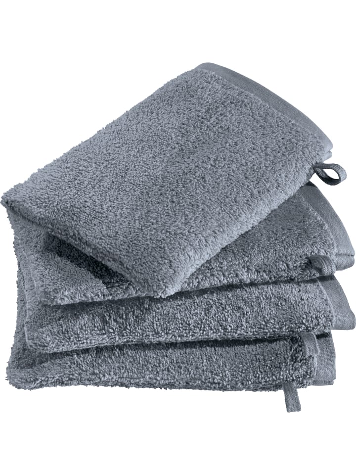 Frottier Waschhandschuh 4er-Pack Kronau in grau