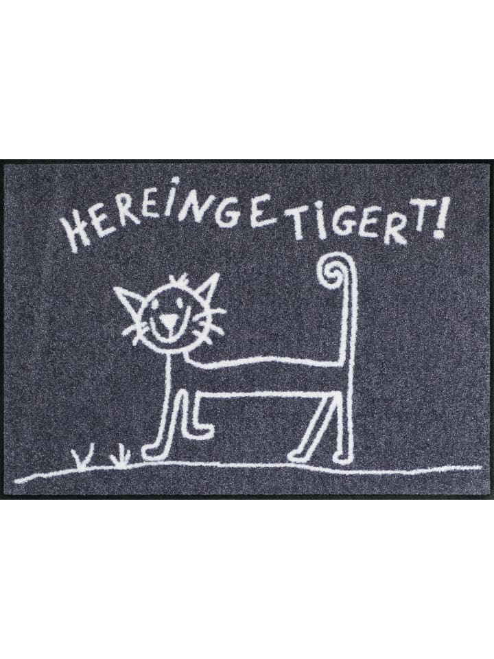Fußmatte Hereingetigert in anthrazit