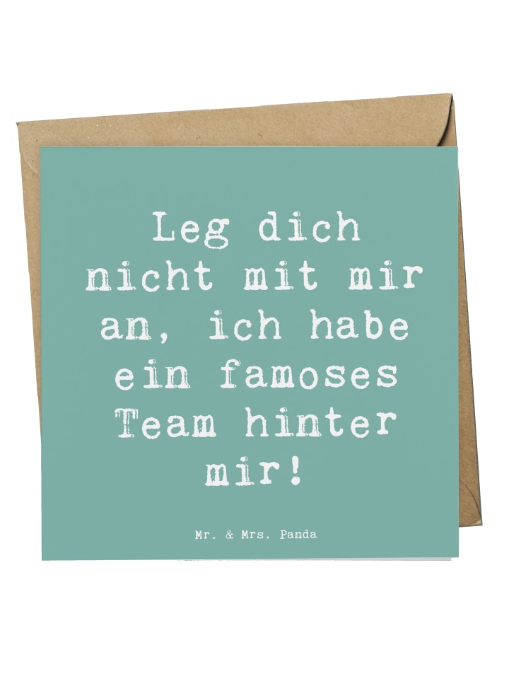 Grußkarte Spruch Im Team zuMenschmenarbeiten mit S... in Meeresbrise