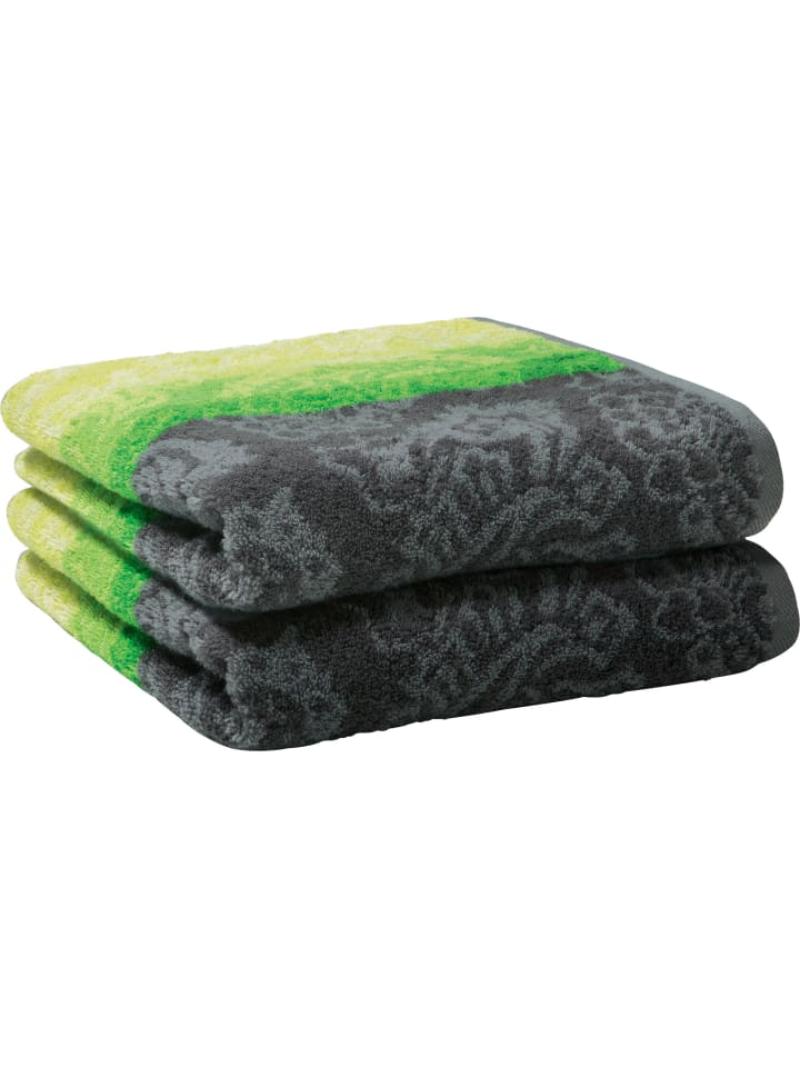 Frottier, Jacquard Handtuch 2er-Pack Paisley in grün