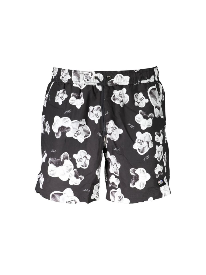 Schwarz Polyester Herren Bade Boxershorts