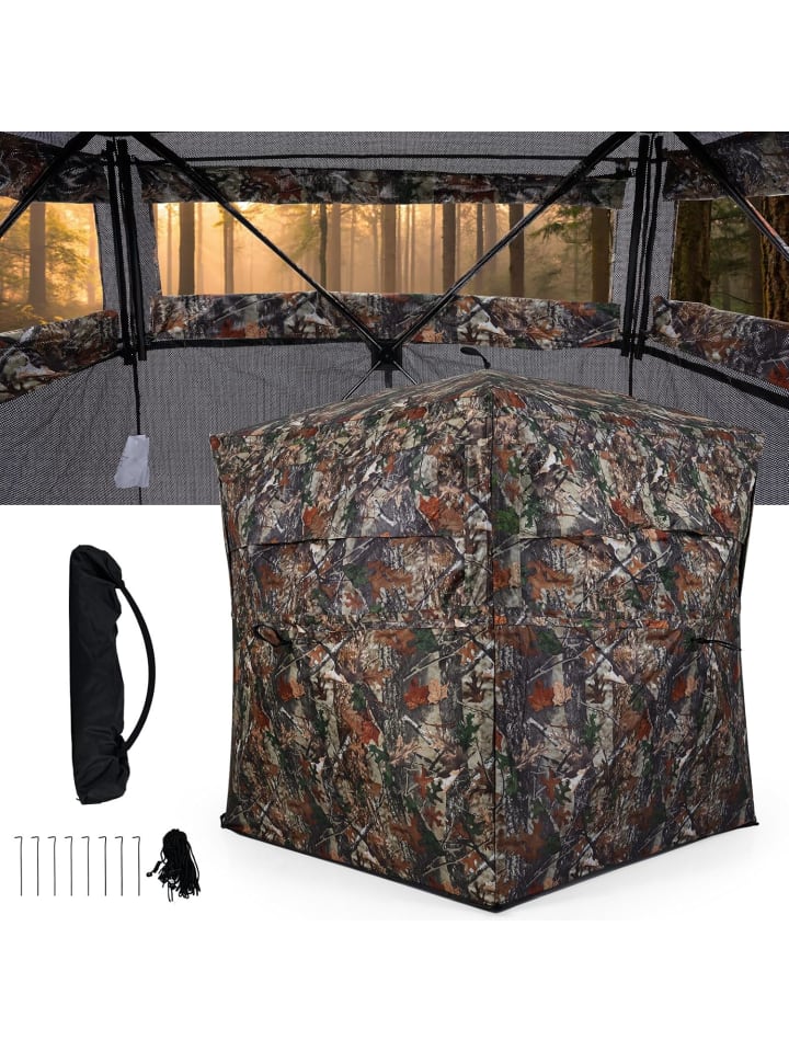 360° Jagdzelt in Oliv
