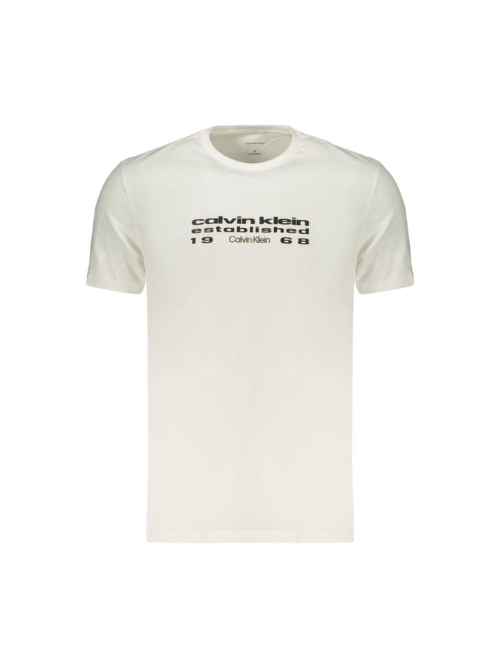 Weiß Baumwolle Herren T-Shirt