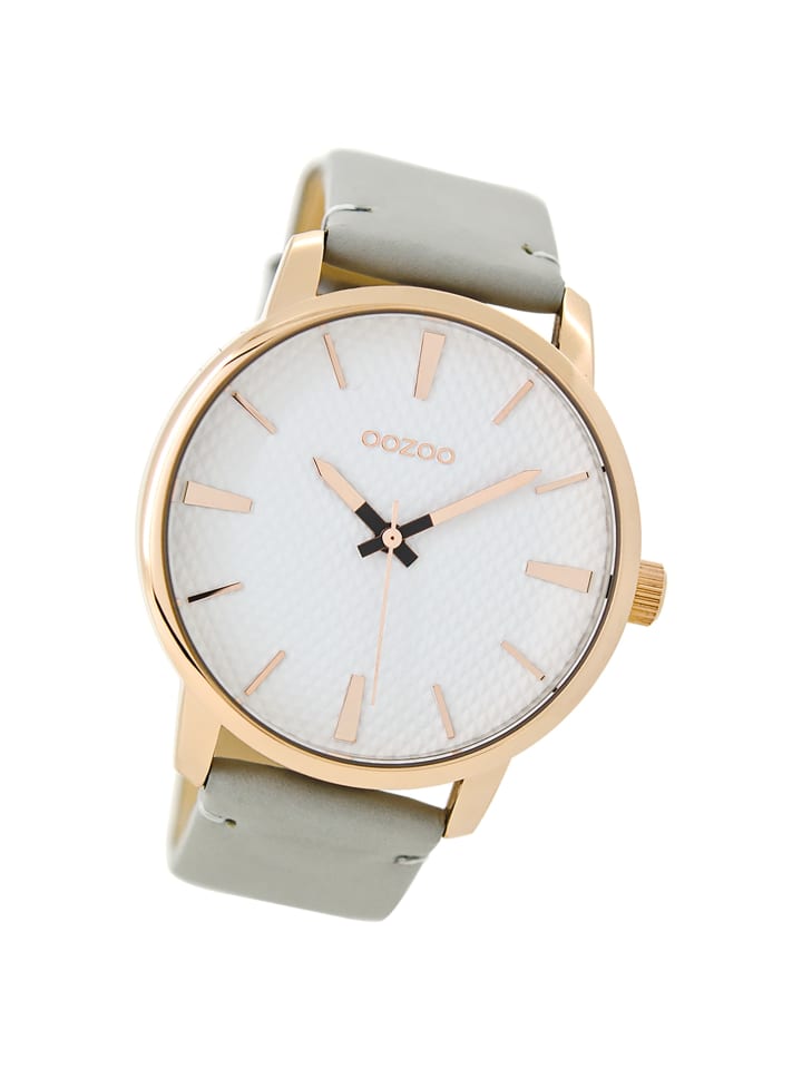 Analog-Armbanduhr Oozoo Timepieces grau groß (ca. 45mm)