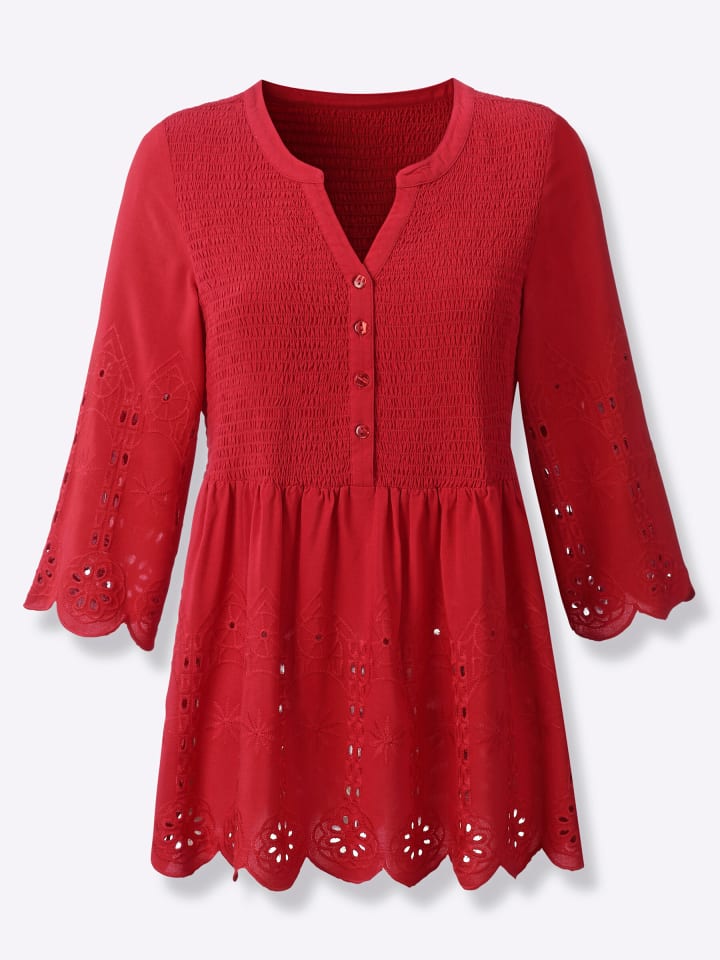 Spitzen-Bluse in rot