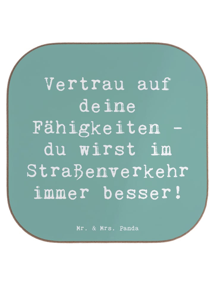 Glas-Untersetzer Spruch Erste Erfahrungen im St... in Meeresbrise
