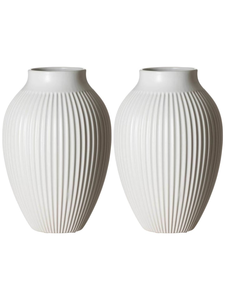 2er Set Vasen Alsta in Weiß 27,5 cm