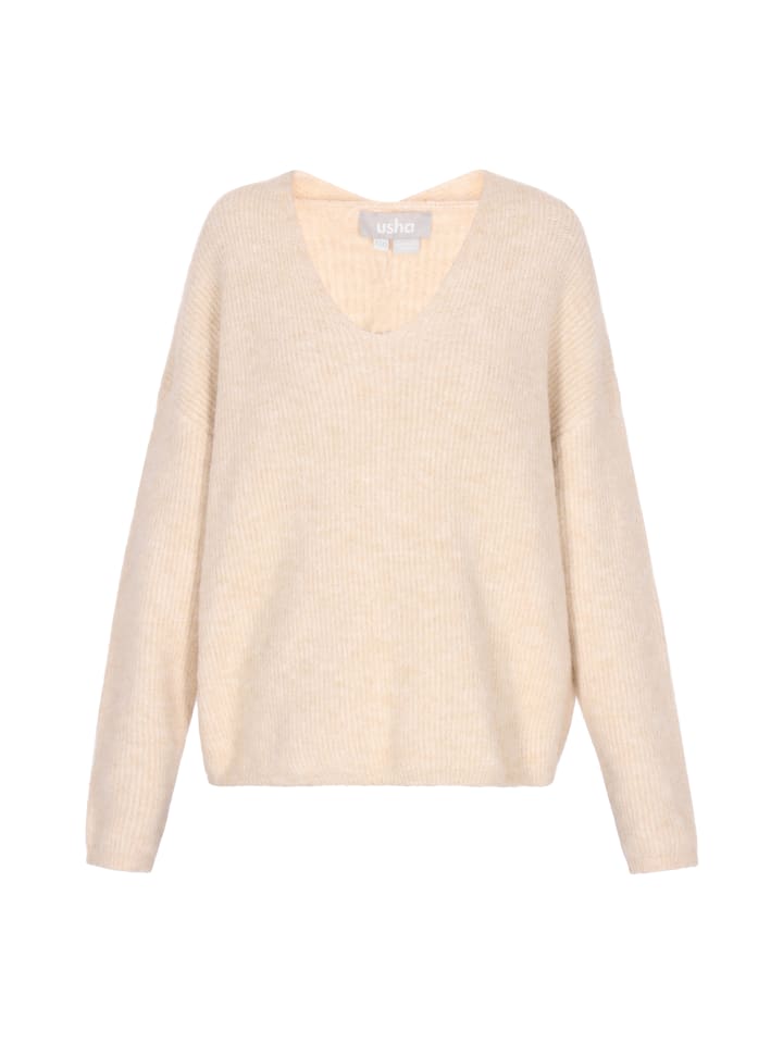 Damen Pullover in Beige Melange